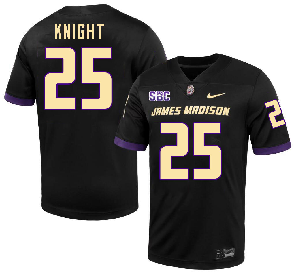 #25 Wayne Knight JMU Jersey,James Madison Dukes Football Jerseys Stitched-Black